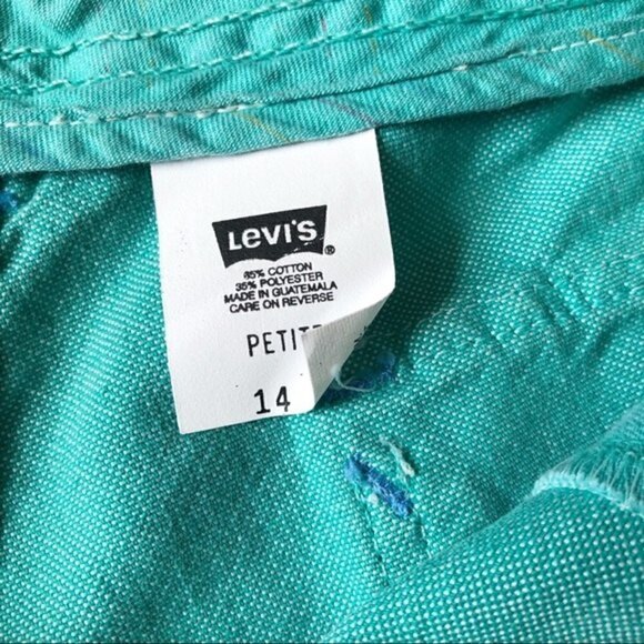 Levi’s Y2K Teal Shorts Colored Denim Jorts Short Shorts 3” Inseam Mid Rise M/8 - Picture 9 of 13